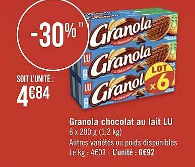Granola Chocolat Au Lait Lu