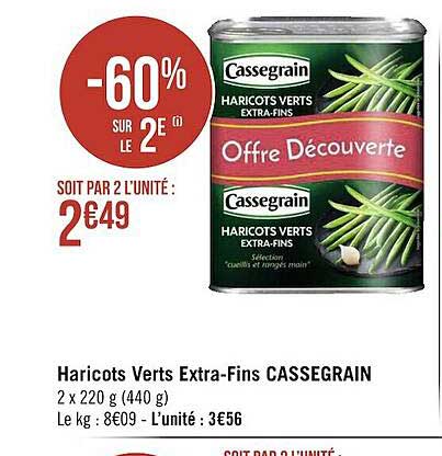 haricots verts extra-fins cassegrain