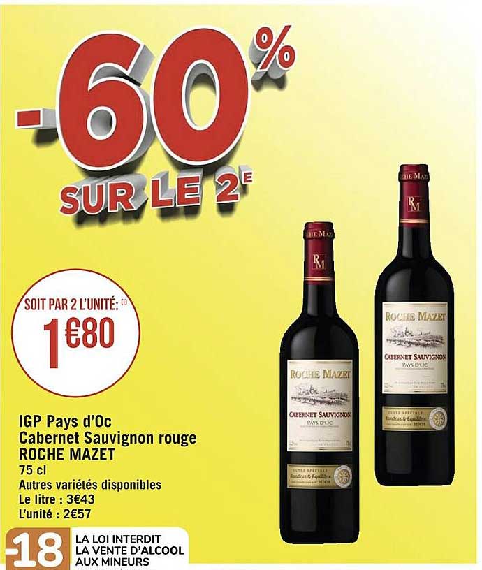 igp pays d'oc cabernet sauvignon rouge roche mazet