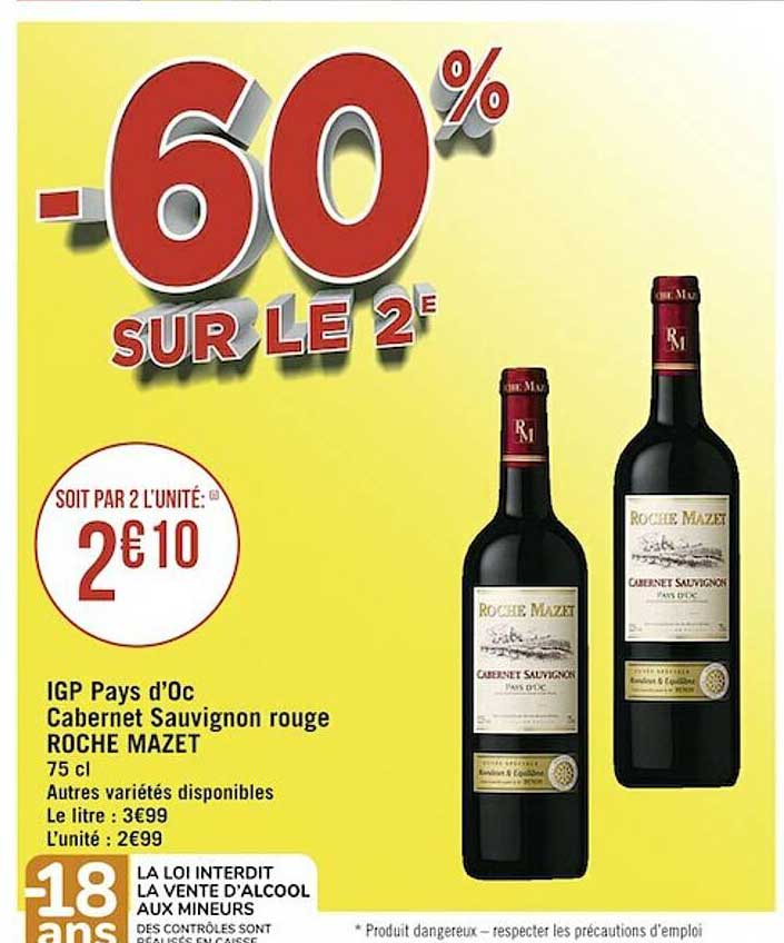 Igp Pays D'oc Cabernet Sauvignon Rouge Roche Mazet