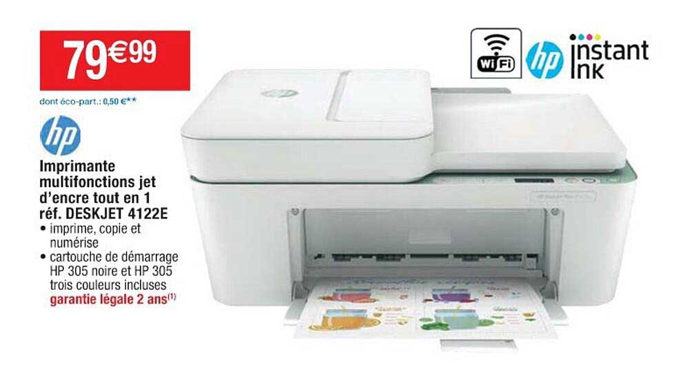 Imprimante Multifonctions Jet D'encre Tout En 1 Hp