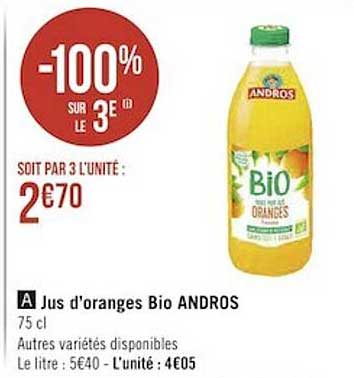 jus d'oranges bio andros