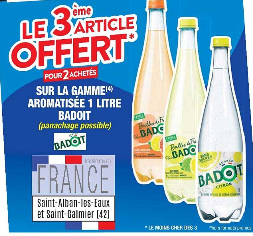 la gamme aromatisée 1 litre badoit