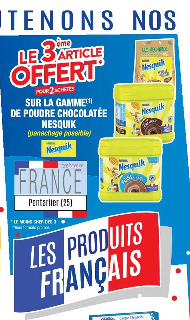 la gamme de poudre chocolatée nesquik