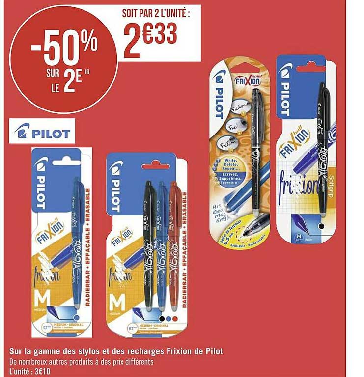 La Gamme Des Stylos Et Des Recharges Frixion De Pilot