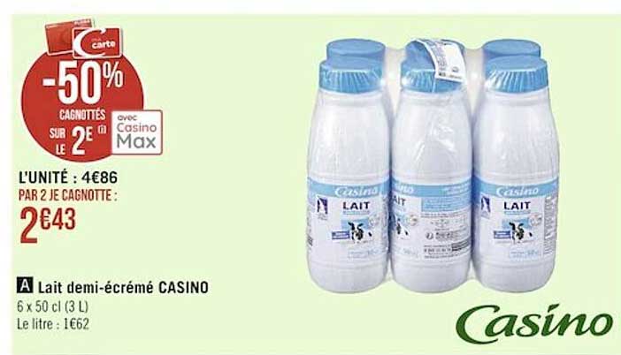 lait demi-écrémé casino