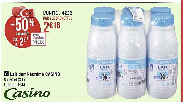 lait demi-écrémé casino