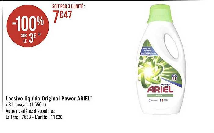 Lessive Liquide Original Power Ariel
