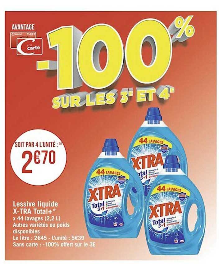 Lessive Liquide X-tra Total+