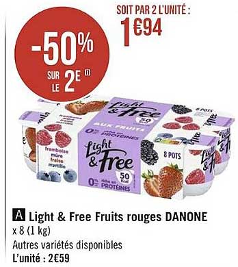 Light & Free Fruits Rouges Danone