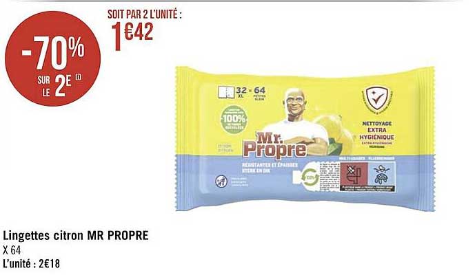 lingettes citron mr propre