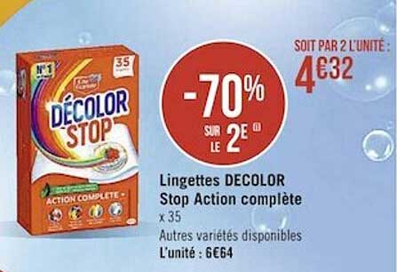 lingettes décolor stop action complète