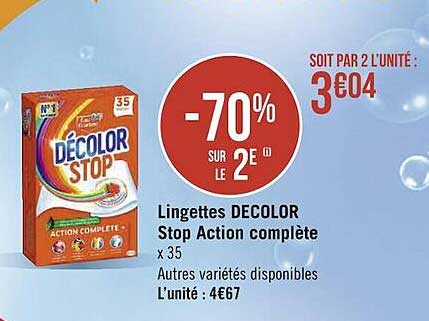 lingettes décolor stop action complète
