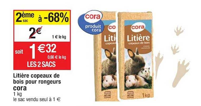litière copeaux de bois pour rongeurs cora