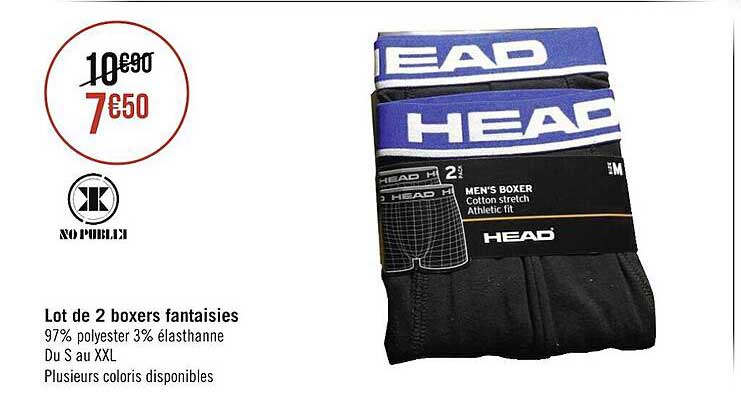 lot de 2 boxers fantaisies no public