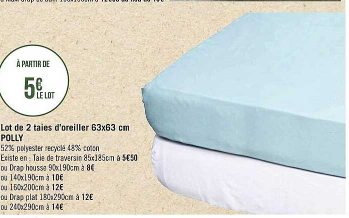 Lot De 2 Taies D'oreiller 63 X 63 Cm Polly