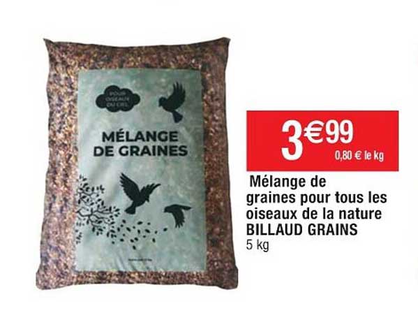 Mélange De Graines Pour Tous Les Oiseaux De La Nature Billaud Grains