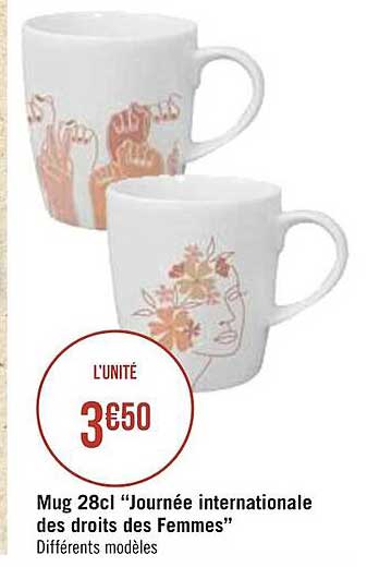 Mug 28cl "journée Internationale Des Droits Des Femmes"