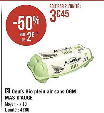 oeufs bio plein air sans ogm mas d'auge