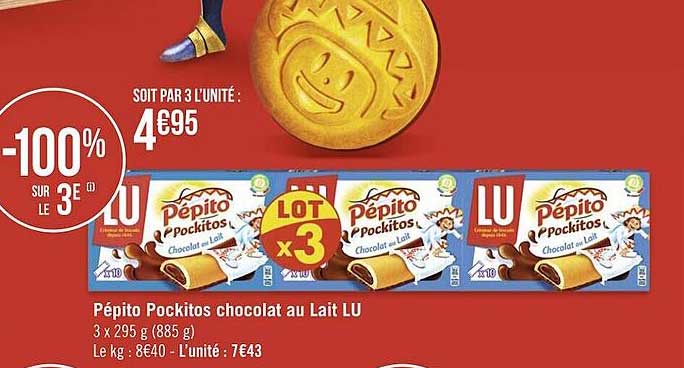 pépito pockitos chocolat au lait lu