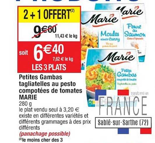 petites gambas tagliatelles au pesto compotées de tomates marie