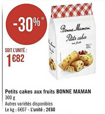 petits cakes aux fruits bonne maman