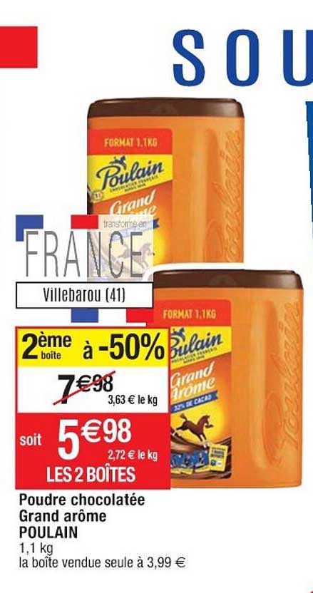 poudre chocolatée grand arôme poulain