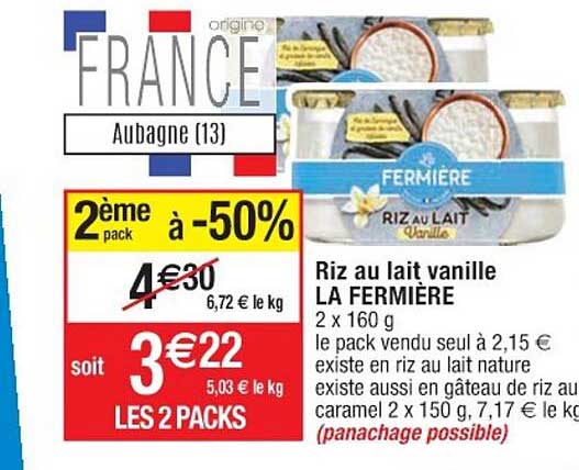 Riz Au Lait Vanille La Fermière