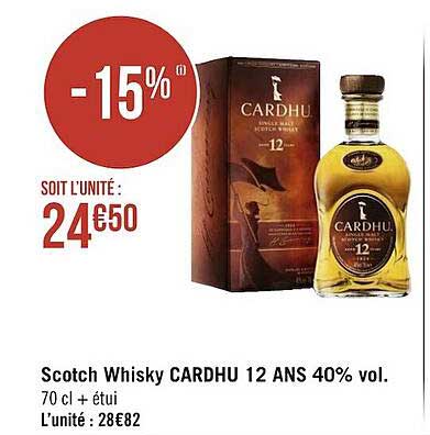 scotch whisky cardhu 12 ans 40% vol.