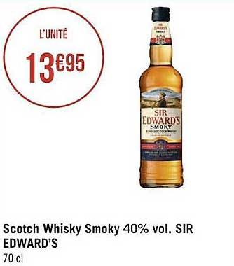 scotch whisky smoky 40% vol. sir edward's