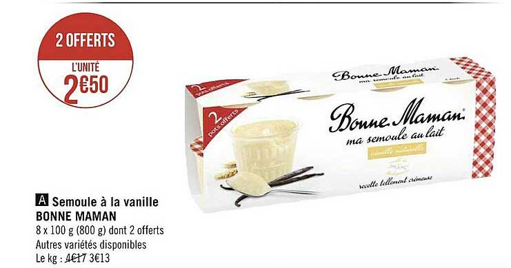 semoule à la vanille bonne maman