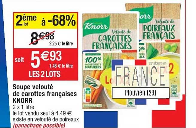 soupe velouté de carottes françaises knorr