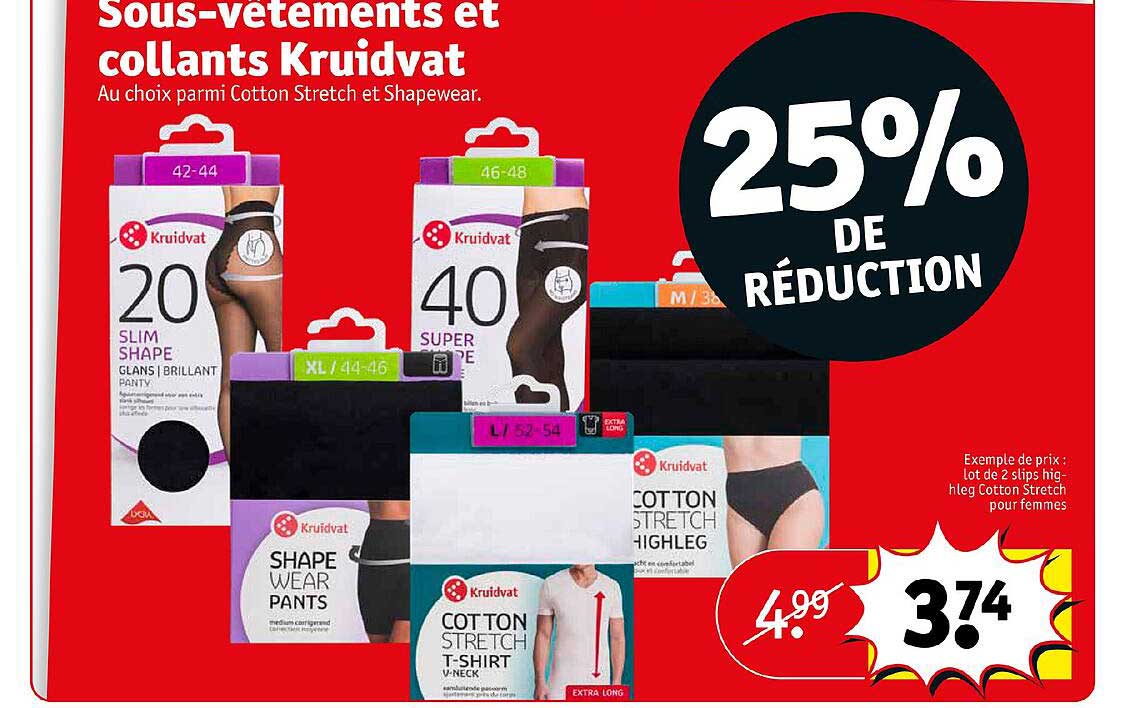 sous-vêtements et collants kruidvat