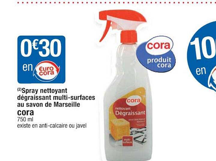 spray nettoyant dégraissant multi-surfaces au savon de marseille cora