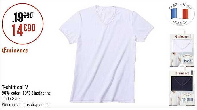 t-shirt col v eminence
