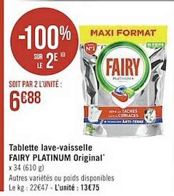 tablette lave-vaisselle fairy platinum original