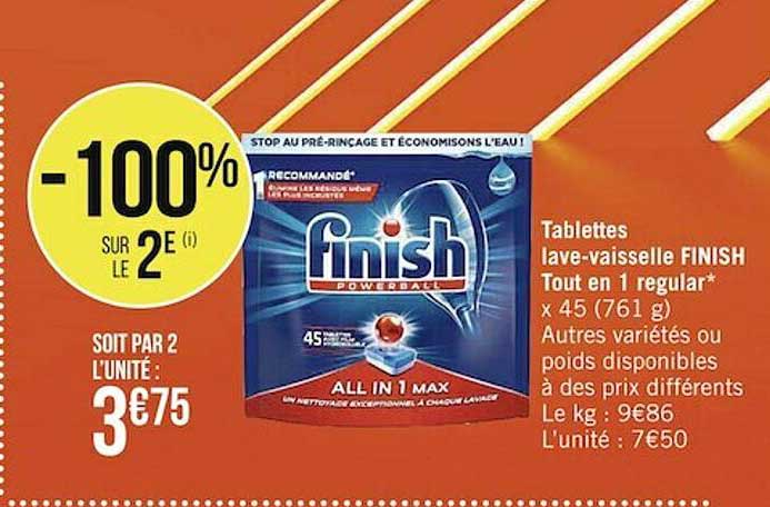 tablettes lave-vaisselle finish tout en 1 regular