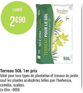 terreau 50l 1er prix terdor