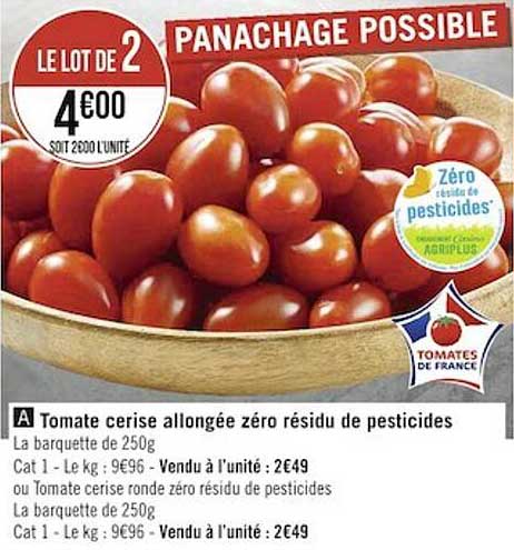 tomate cerise allongée zéro résidu de pesticides