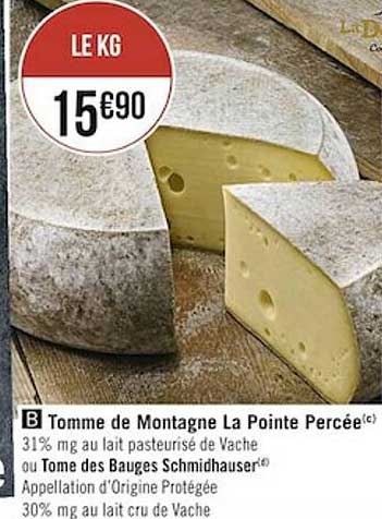 Tomme De Montagne La Pointe Percée Ou Tome Des Bauges Schmidhausser