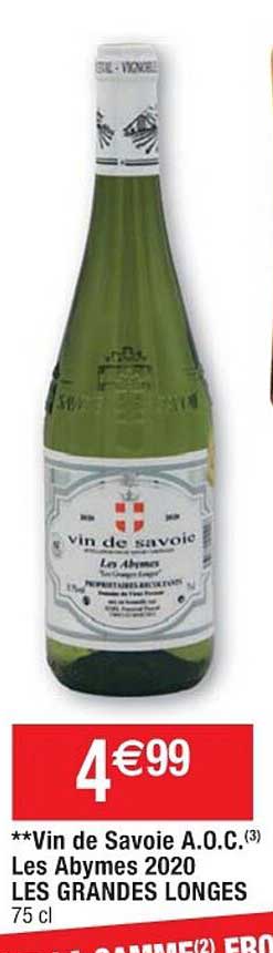 vin de savoie a.o.c. les abymes 2020 les grandes longes
