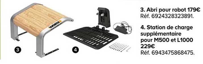 abri pour robot, station de charge supplémentaire pour m500 et l1000