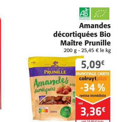 amandes décortiquées bio maître prunille