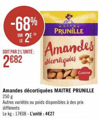 amandes décortiquées maitre prunille