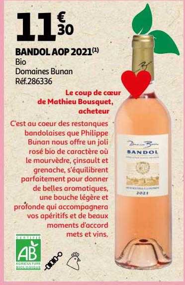 bandol aop 2021 bio domaines bunan
