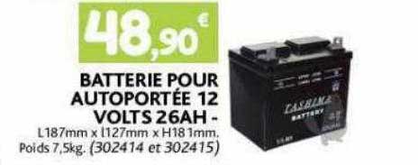 batterie pour autoportée 12 volts 26ah