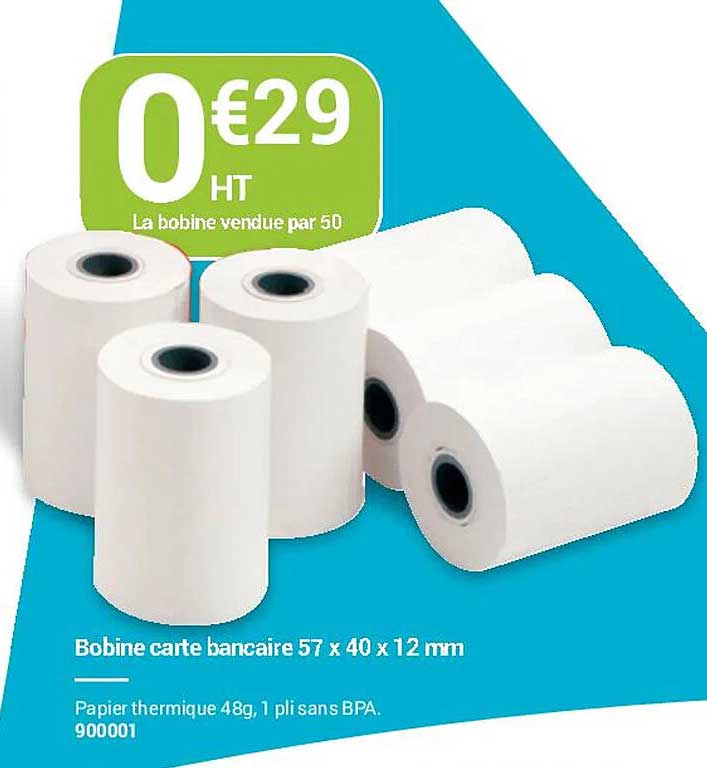 bobine carte bancaire 57 x 40 x 12 mm