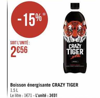 Boisson énergisante Crazy Tiger