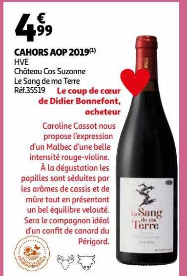 cahors aop 2019 hve château cos suzanne le sang de ma terre