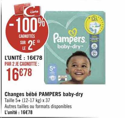 changes bébé pampers baby-dry